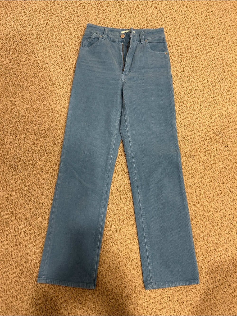 ROLLAS Women's Straight-Leg Corduroy Jeans in Teal Blue